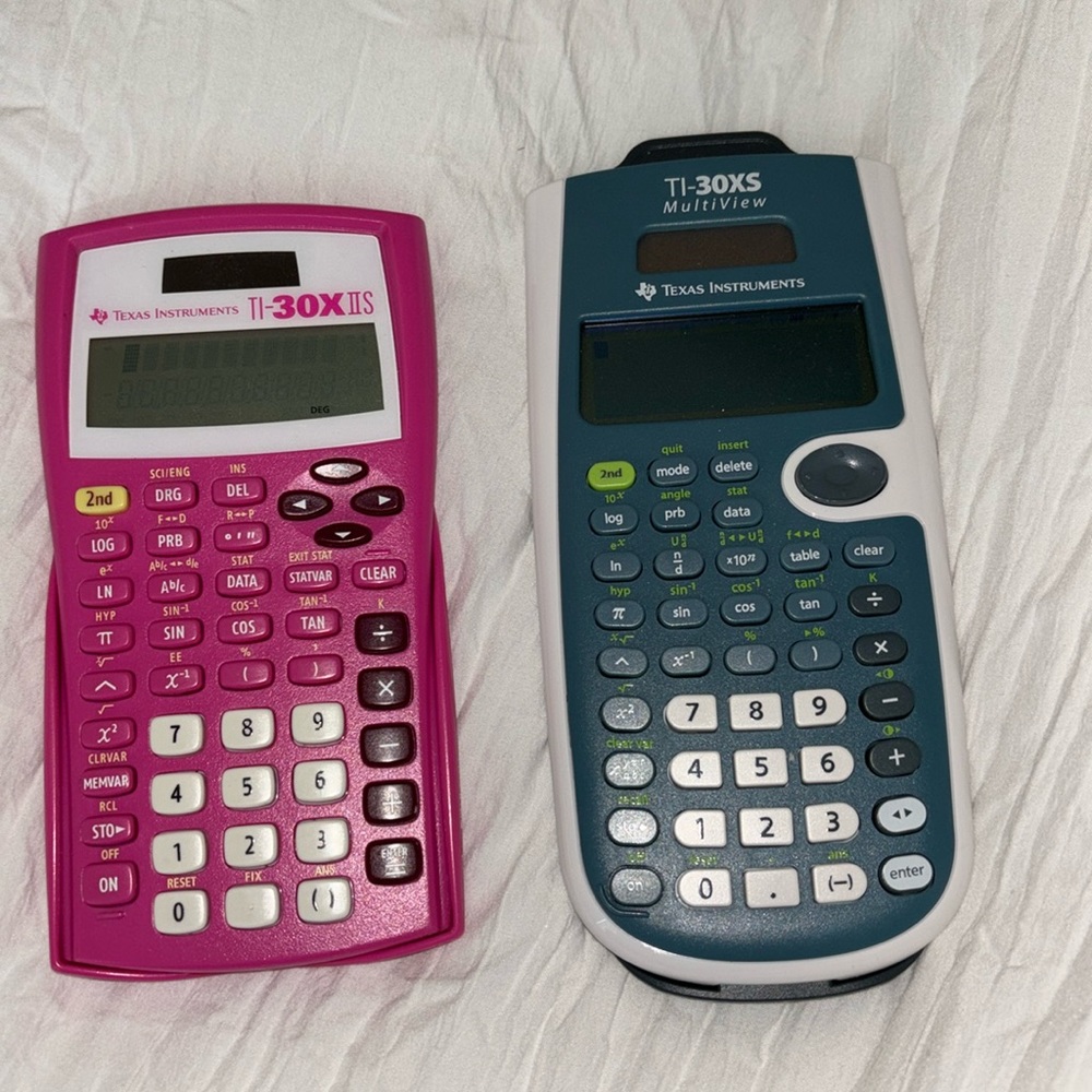 Texas Instrument TI-30X pink and TI-30XS Texas Instrument